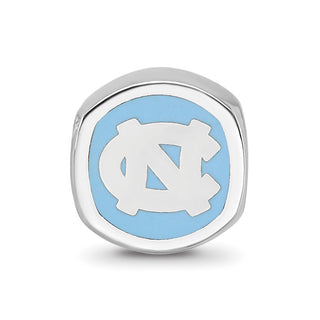 Sterling Silver Rhodium-plated LogoArt University Of North Carolina Double Logo Enameled Bead
