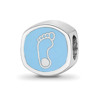 Sterling Silver Rhodium-plated LogoArt University Of North Carolina Double Logo Enameled Bead