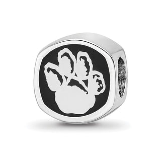 Sterling Silver Rhodium-plated LogoArt University of Pittsburgh Enameled Double Logo Bead