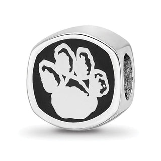Sterling Silver Rhodium-plated LogoArt University of Pittsburgh Enameled Double Logo Bead