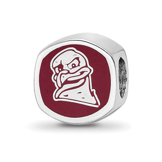 Sterling Silver Rhodium-plated LogoArt Virginia Tech V-T Enameled Double Logo Bead