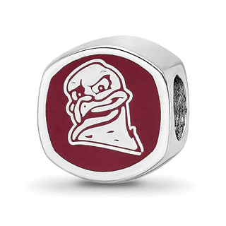Sterling Silver Rhodium-plated LogoArt Virginia Tech V-T Enameled Double Logo Bead