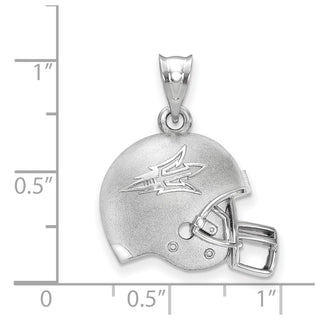 Sterling Silver Rhodium-plated LogoArt Arizona State University Domed Football Helmet Pendant