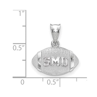 Sterling Silver Rhodium-plated LogoArt Southern Methodist University S-M-U Football Pendant