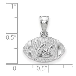 Sterling Silver Rhodium-plated LogoArt University of California Berkeley Football Pendant