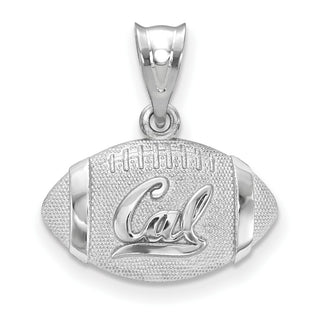 Sterling Silver Rhodium-plated LogoArt University of California Berkeley Football Pendant