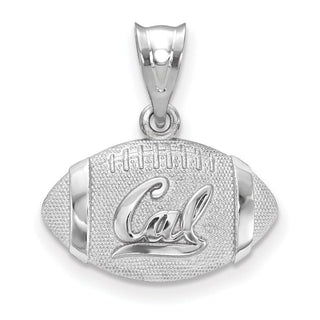 Sterling Silver Rhodium-plated LogoArt University of California Berkeley Football Pendant