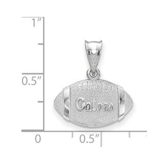 Sterling Silver Rhodium-plated LogoArt University of Florida Gators Script Football Pendant