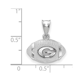 Sterling Silver Rhodium-plated LogoArt University of Georgia Letter G Football Pendant SS506UGA