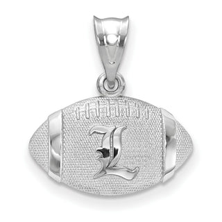 Sterling Silver Rhodium-plated LogoArt University Of Louisville Letter L Football Pendant SS506UL