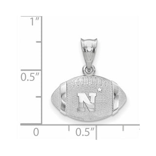 Sterling Silver Rhodium-plated LogoArt United States Naval Academy Football Pendant