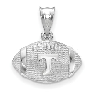 Sterling Silver Rhodium-plated LogoArt University of Tennessee Letter T Football Pendant SS506UTN