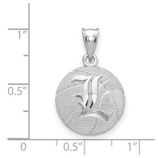 Sterling Silver Rhodium-plated LogoArt University of Louisville Letter L Basketball Pendant