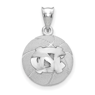 Sterling Silver Rhodium-plated LogoArt University of North Carolina N-C Basketball Pendant