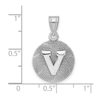 Sterling Silver Rhodium-plated LogoArt University of Virginia Basketball Pendant