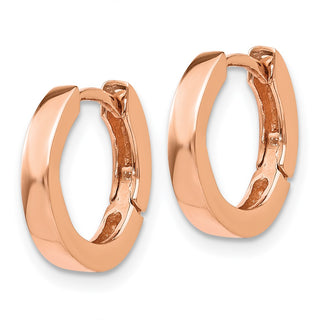 14k Rose Gold 9mm Round Hinged Hoop Earrings