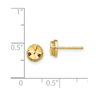 14k Yellow Gold 6.25mm Diamond-Cut Round Stud Earrings