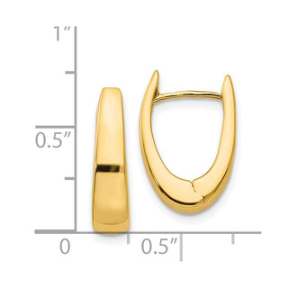 14k Yellow Gold 17mm Polished Hinged Hoop Earrings