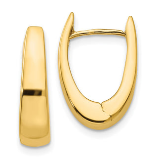 14k Yellow Gold 17mm Polished Hinged Hoop Earrings