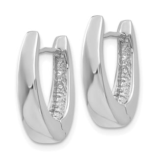 14k White Gold 8mm Hinged Hoop Earrings