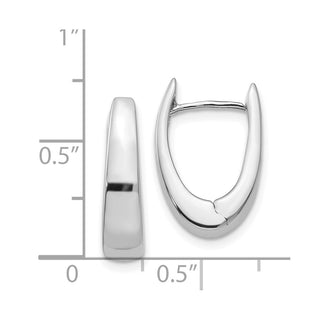 14k White Gold 8mm Hinged Hoop Earrings