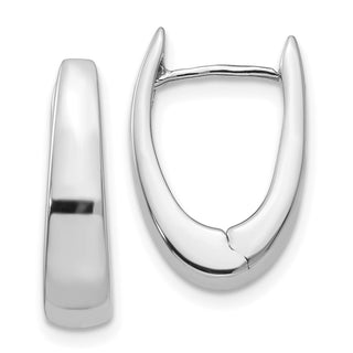 14k White Gold 8mm Hinged Hoop Earrings