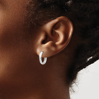 14k White Gold 10mm Hinged Hoop Earrings