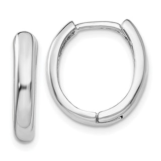 14k White Gold 10mm Hinged Hoop Earrings