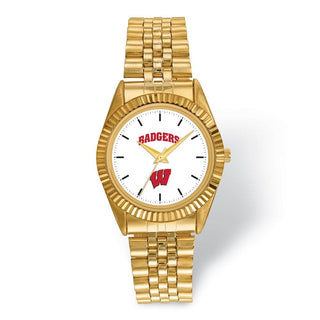 LogoArt University of Wisconsin Pro Gold-tone Gents Quartz Watch
