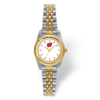 LogoArt University of Wisconsin Pro Two-tone Ladies Quartz Watch