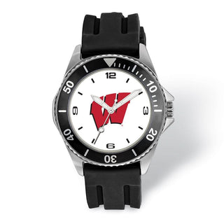 LogoArt University of Wisconsin Collegiate Gents Silicone Strap Quartz Watch