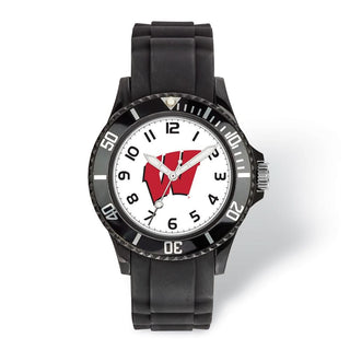 LogoArt University of Wisconsin Scholastic Silicone Strap Quartz Watch