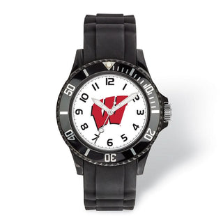 LogoArt University of Wisconsin Scholastic Silicone Strap Quartz Watch