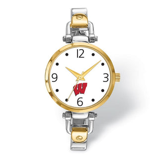 LogoArt University of Wisconsin Elegant Ladies 2-tone Quartz Bracelet Watch