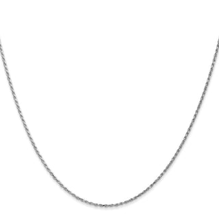 20" 14k White Gold 1.15mm Diamond-cut Machine-made Rope Chain Necklace