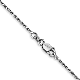 20" 14k White Gold 1.15mm Diamond-cut Machine-made Rope Chain Necklace