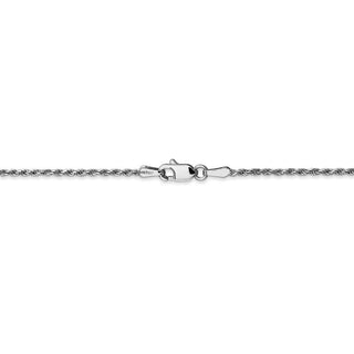 9" 14k White Gold 1.30mm Diamond-cut Machine-made Rope Chain Anklet