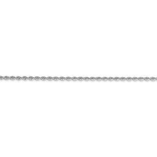 8" 14k White Gold 1.5mm Regular Rope Chain Bracelet