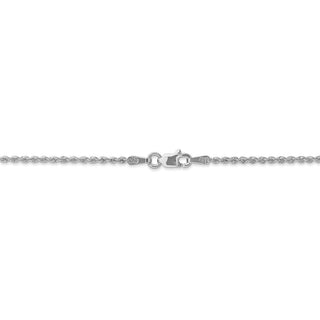 8" 14k White Gold 1.5mm Regular Rope Chain Bracelet