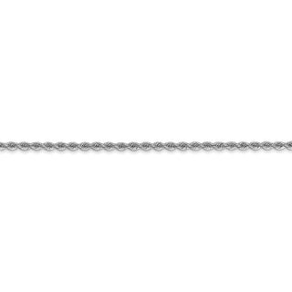 24" 14k White Gold 2.0mm Regular Rope Chain Necklace