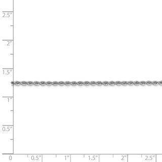 24" 14k White Gold 2.0mm Regular Rope Chain Necklace