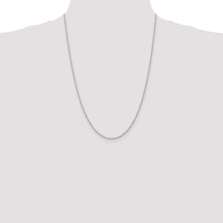 24" 14k White Gold 2.0mm Regular Rope Chain Necklace