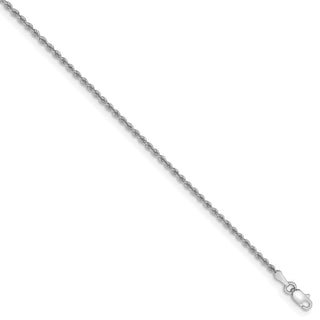 8" 14k White Gold 2.0mm Regular Rope Chain Bracelet