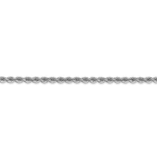 22" 14k White Gold 2.75mm Regular Rope Chain Necklace