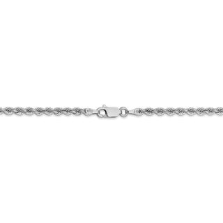 22" 14k White Gold 2.75mm Regular Rope Chain Necklace