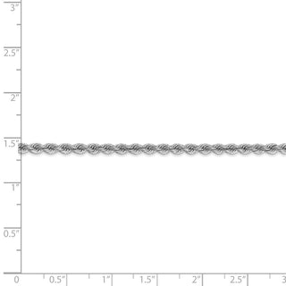 22" 14k White Gold 2.75mm Regular Rope Chain Necklace