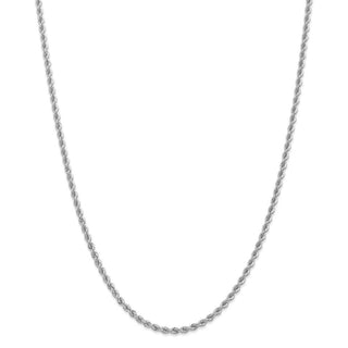 22" 14k White Gold 2.75mm Regular Rope Chain Necklace