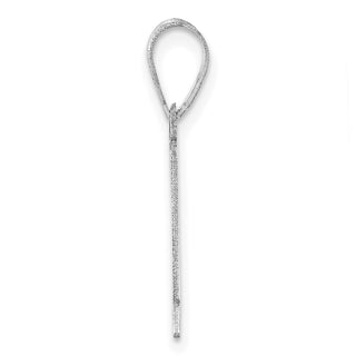 14k White Gold Polished Etched Number 1 Pendant
