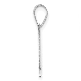 14k White Gold Polished Etched Number 1 Pendant