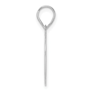 14k White Gold Polished Etched Number 10 Pendant